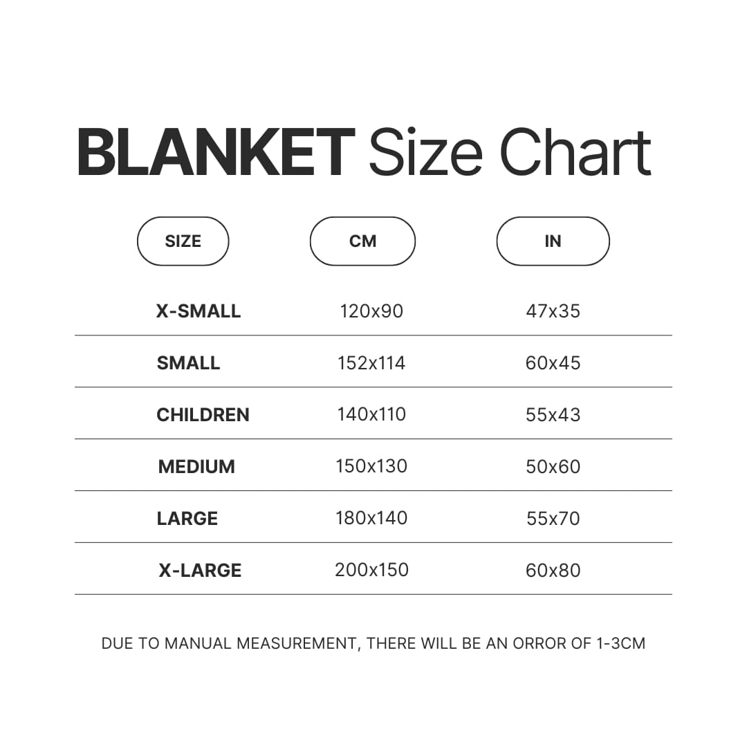 Blanket Size Chart - Buffy The Vampire Slayer Shop