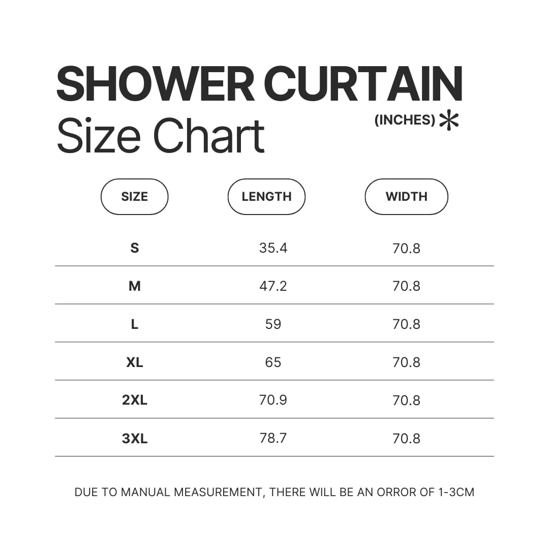 Shower Curtain Size Chart - Buffy The Vampire Slayer Shop