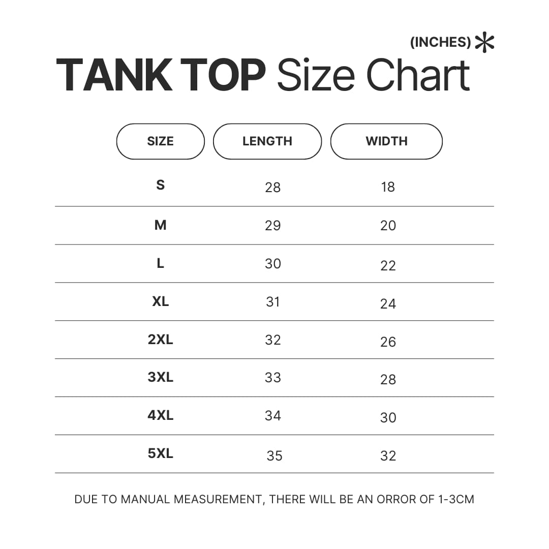 Tank Top Size Chart - Buffy The Vampire Slayer Shop